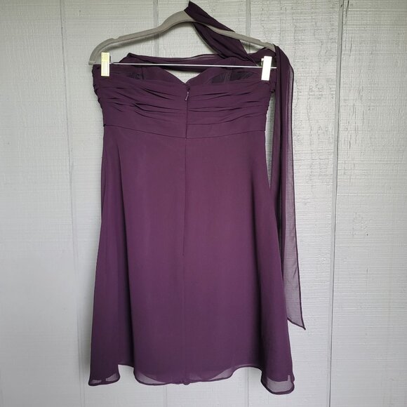 Bill Levkoff  Ruched Chiffon Alter Mini Dress. Size 12 - Picture 4 of 6